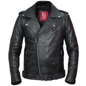 Men Slim Fit Biker Style Leather Jacket