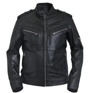 Men Vintage Retro Biker Leather Jacket
