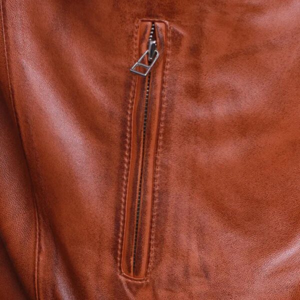 Fashion Men Rocker Rider Motorcycle Brown Leather Vest - Image 5