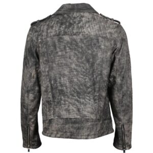 Men Antique Biker Sheepskin Leather Jacket