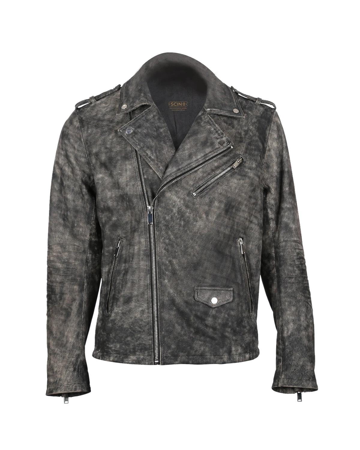 Men’s Antique Biker Sheepskin Leather Jacket