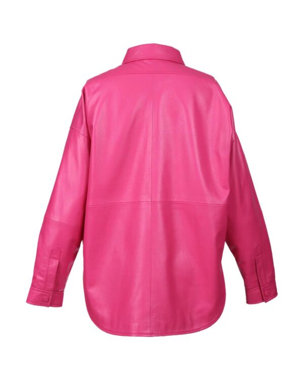 Women's Mia Oversized Sheepskin Leather Shirt Jacket - Image 3