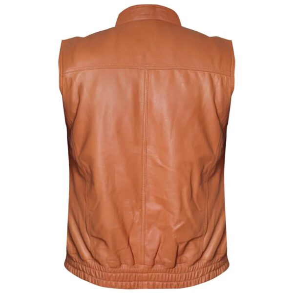 Men Biker Rider Rocker Motorcycle Leather Vest - Image 6