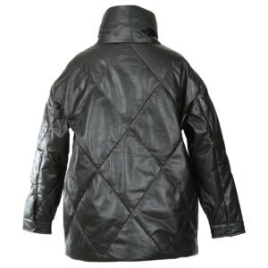 Women Olivia Quilted Puffer Sheepskin Leather Coat