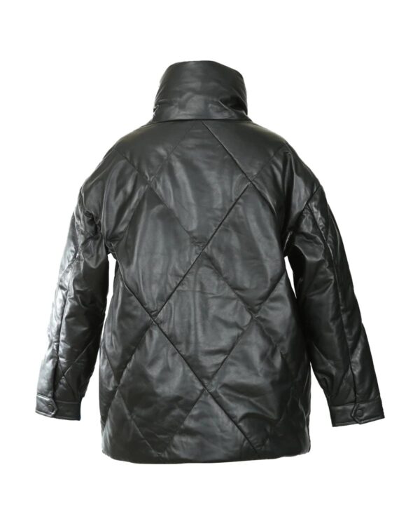 Women's Olivia Quilted Puffer Sheepskin Leather Coat - Image 2