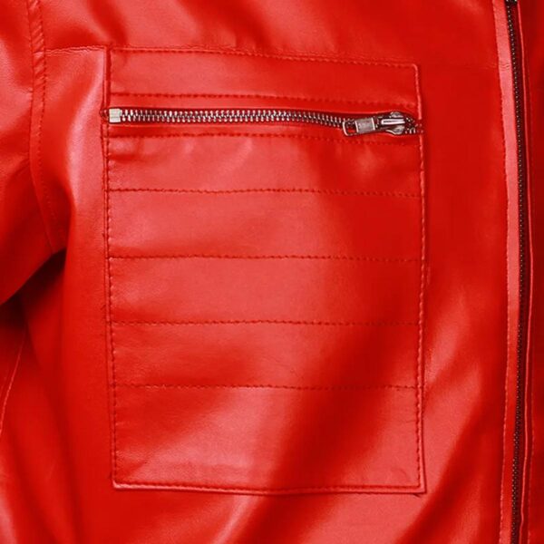 Men Light Weight Bomber Soft Lamb Leather Jacket - Image 6