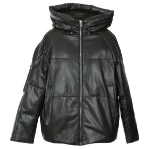 Women Sasha Oversized Puffer Sheepskin Leather Jacket
