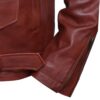 Men Motorcycle Brown Leather Jacket - Image 7