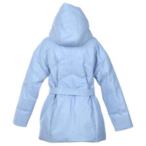 Sophia Frost Belted Sheepskin Leather Puffer Coat