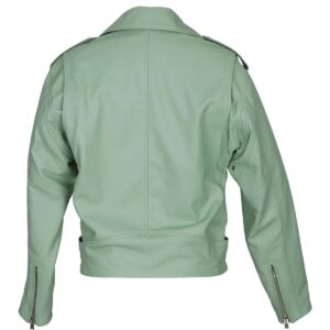Women Stella Belted Biker Sheepskin Leather Jacket