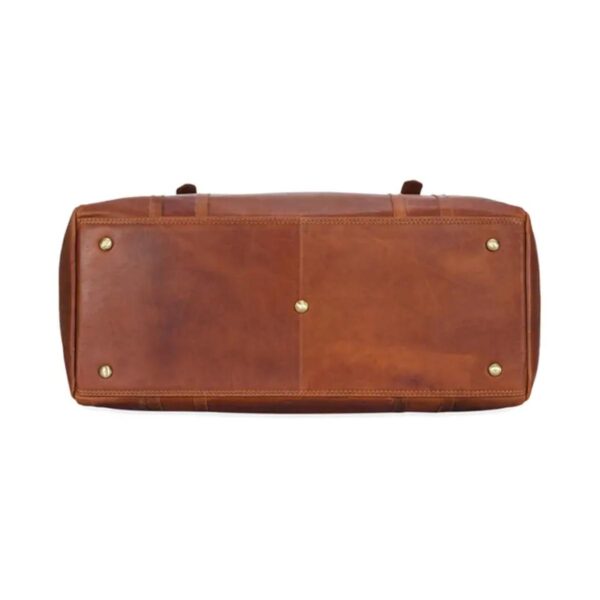 Vintage Cognac Brown Luggage Leather Bag - Image 6