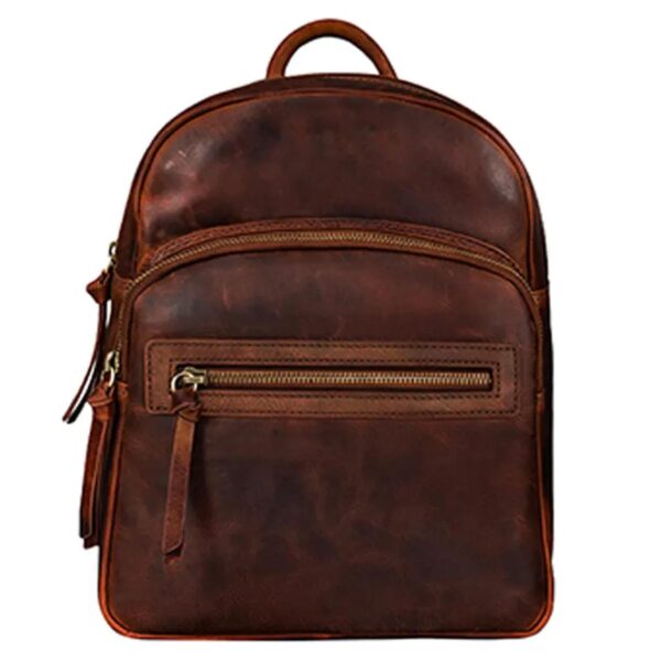 Stylish Vintage Leather Backpack Bag For Women - Image 6