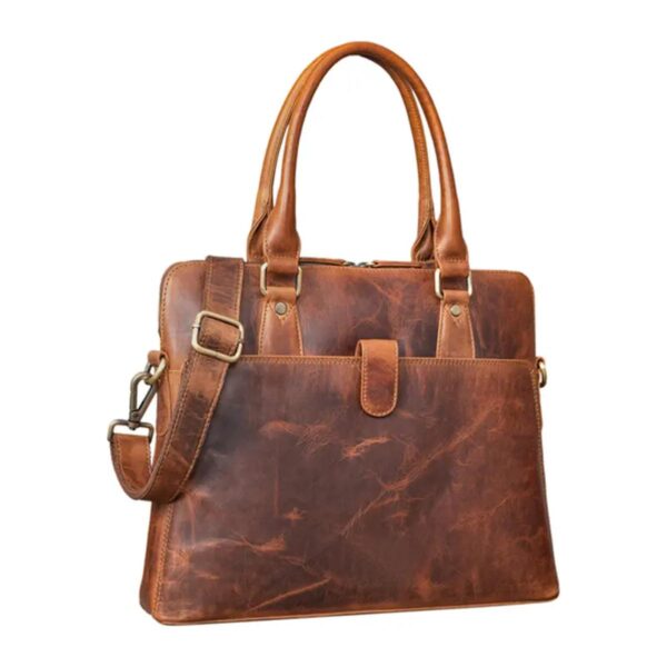 Brown Vintage Leather Handbag - Image 6