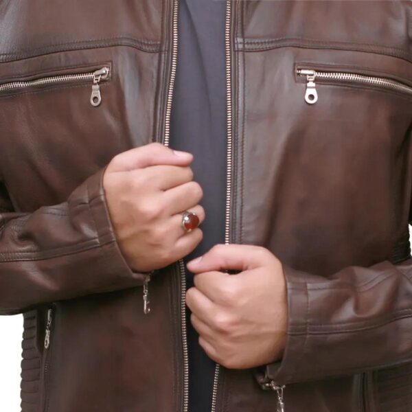 Vintage Streetwear Retro Biker Leather Jacket - Image 7