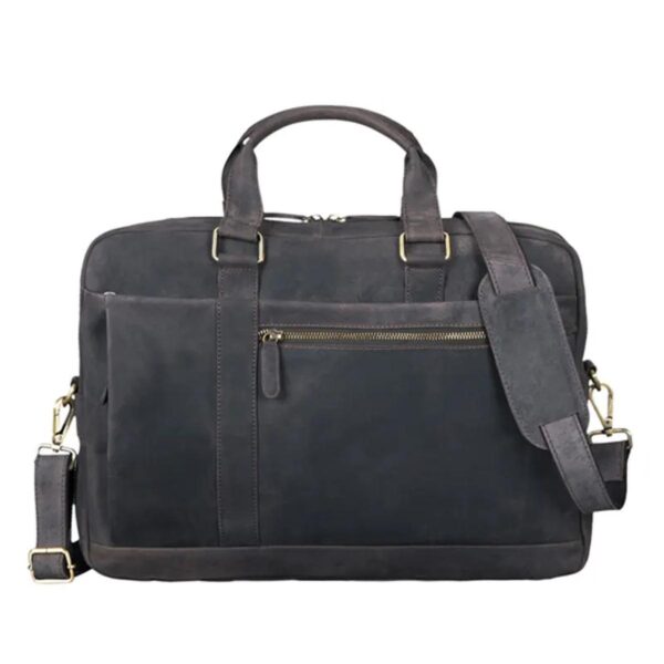 Timeless Grey Business Leather Bag - Image 6