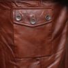 Men Tom Hardy Bane Leather Trench Coat - Image 8