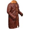 Men Tom Hardy Bane Leather Trench Coat - Image 9