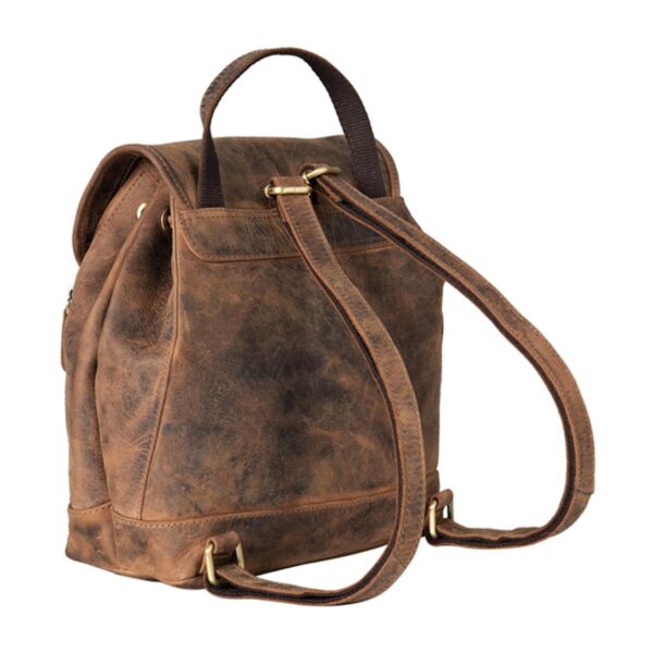 Rustic Brown Leather Backpack Bag For Women - Image 7