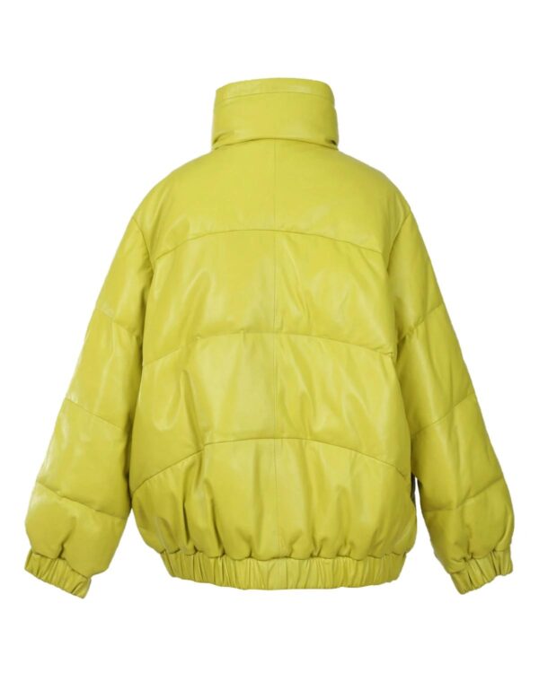 Women's Neon Puffer Sheepskin Leather Jacket - Image 2