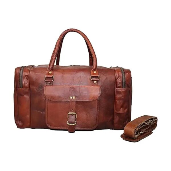 Vintage Brown Luggage Leather Fashion Bag - Image 5