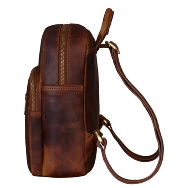 Stylish Vintage Leather Backpack Bag For Women - Image 7