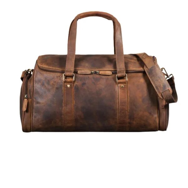 Vintage Men Leather Luggage Travel Bag - Image 5