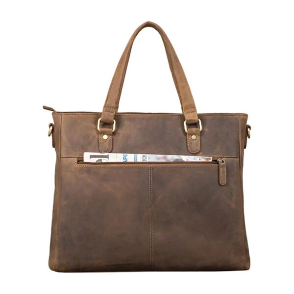 Vintage Brown Leather Handbag - Image 5