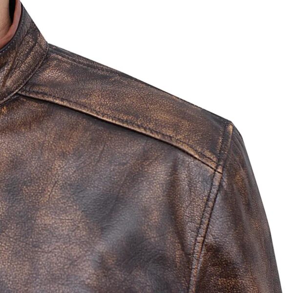 Men Hugh Jackman Wolverine Sheepskin Leather Jacket - Image 5