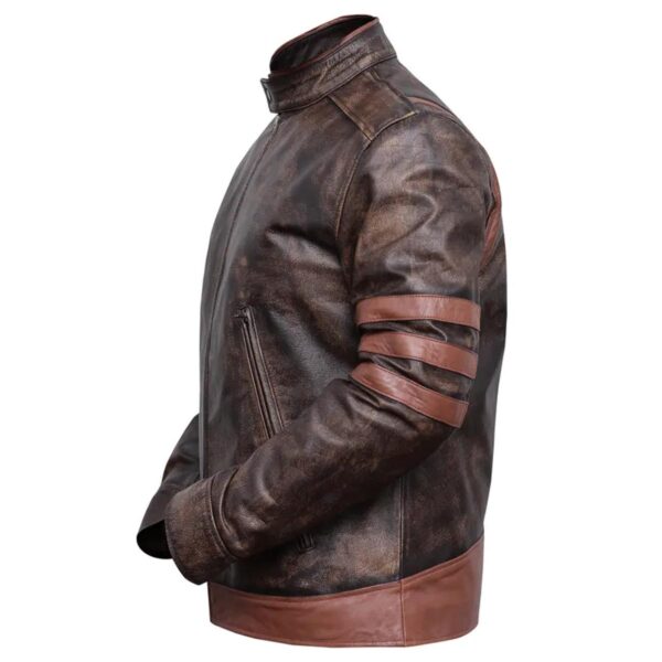 Men Hugh Jackman Wolverine Sheepskin Leather Jacket - Image 8