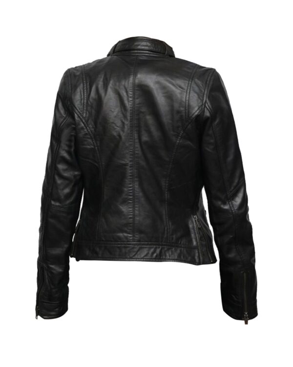 Daisy Biker Leather Jacket - Image 4