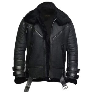 Men B3 Bomber – RAF Aviator Leather Jacket