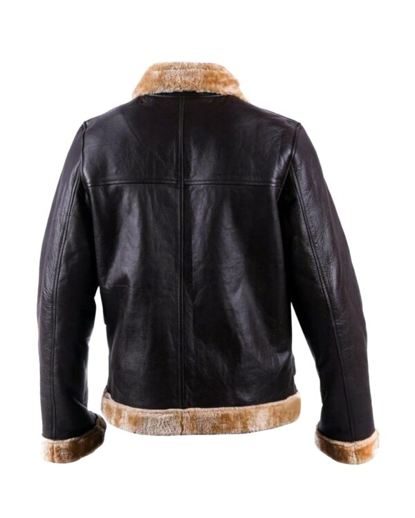 Men's Aviator Sheepskin Shearling Leather Jacket - Image 3