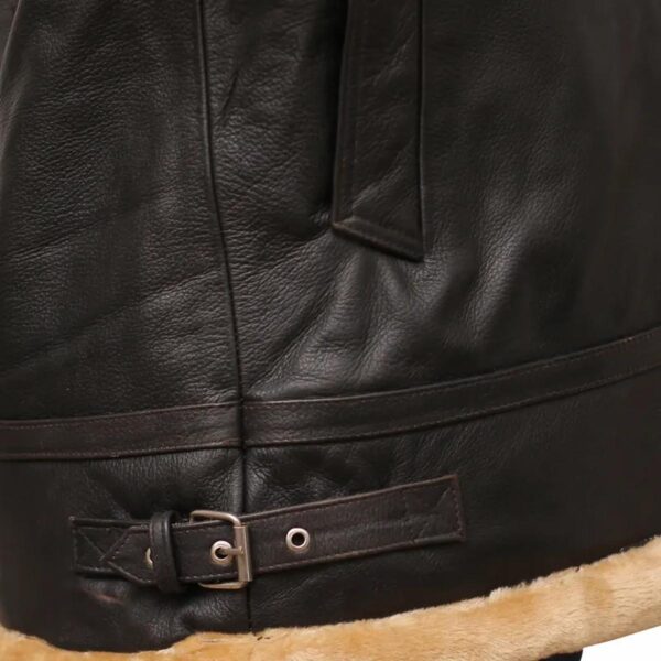 Flight Aviator Brown Shearling Leather Jacket - Image 8