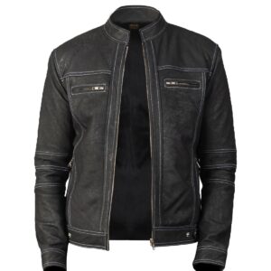 Dennis Distressed Biker Leather Jacket
