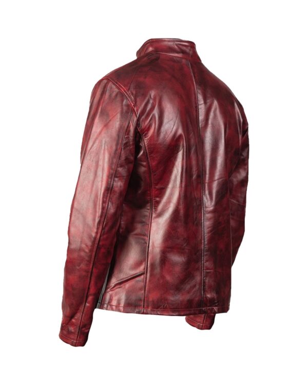 Cory Biker Leather Jacket - Image 4