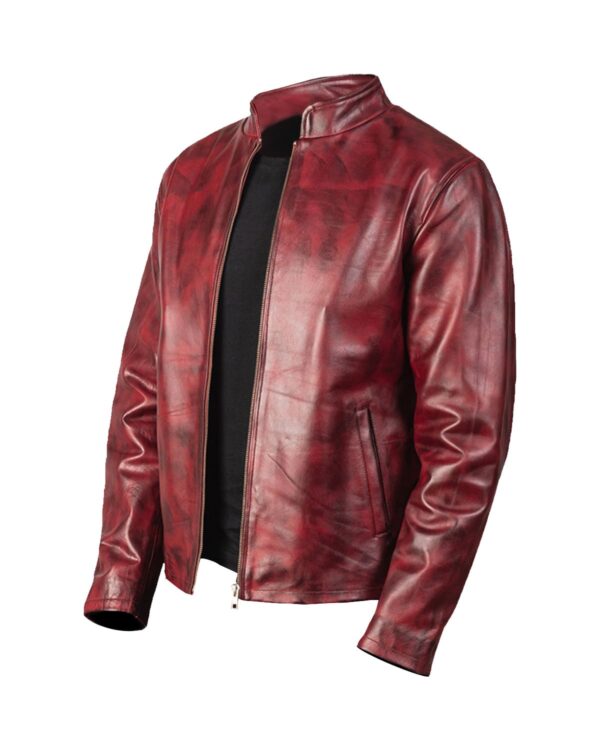 Cory Biker Leather Jacket - Image 3