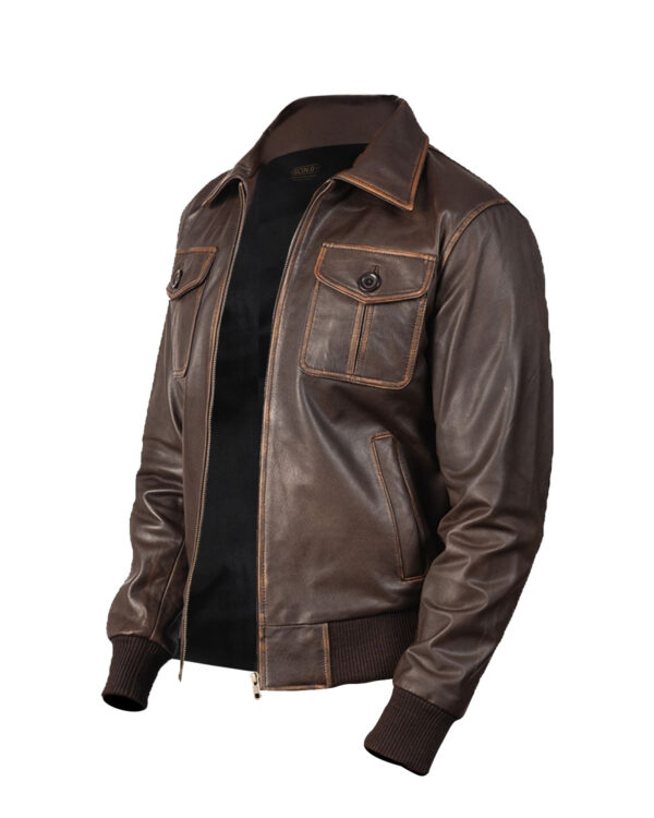 Luis Bomber Leather Jacket - Image 3