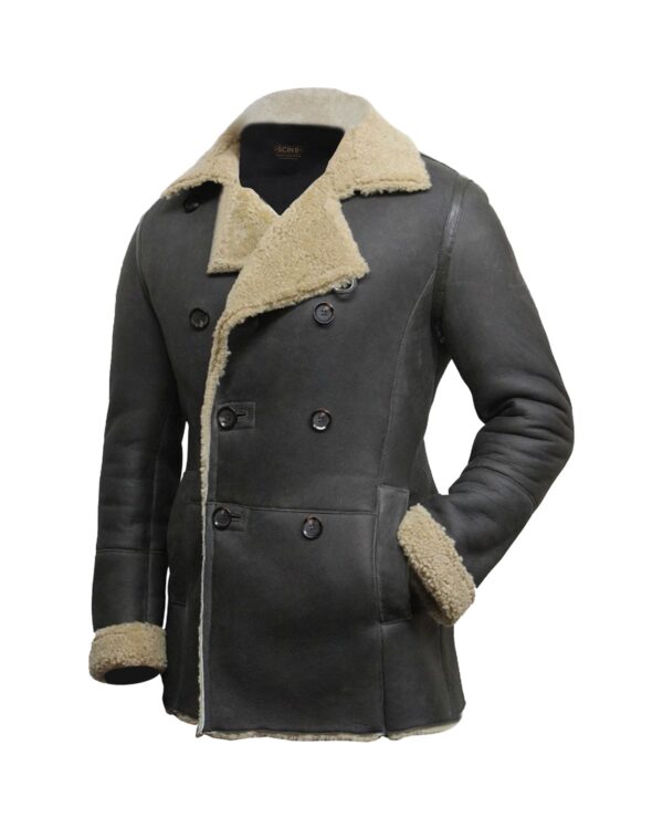 Ralph Double Breasted Leather Peacoat - Image 3