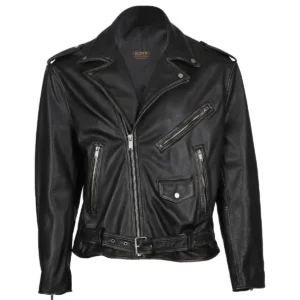 Men Sheepskin Belted Biker Leather Jacket