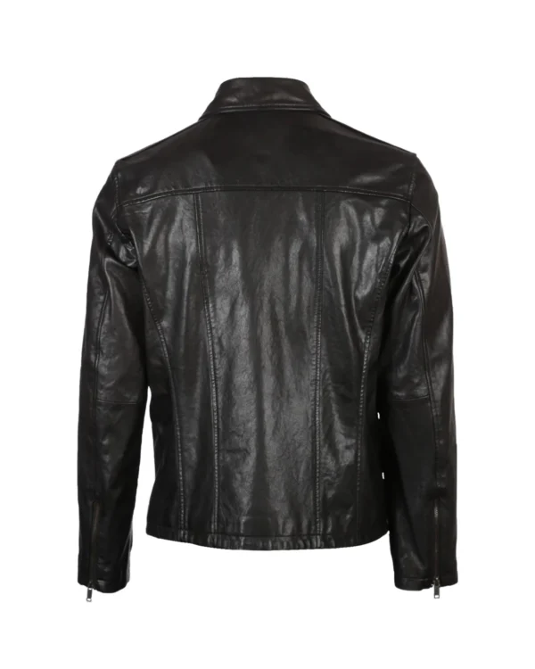 Men Front Pocket Leather Jacket - Image 3