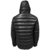 Men Hooded Leather Puffer Jacket - Image 3