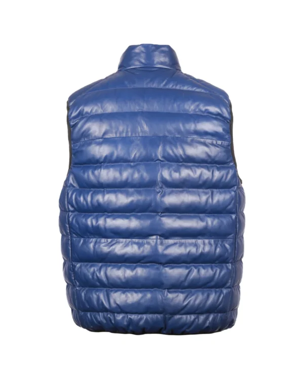 Men's Leather Puffer Vest - Image 3