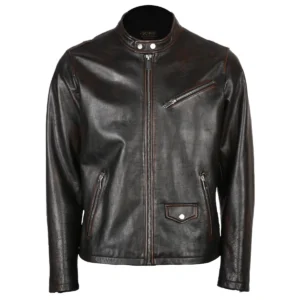 Men Rub Off Biker Leather Jacket