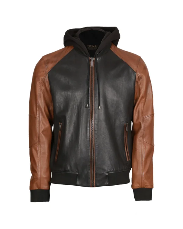 Men's Twin Color Leather Jacket