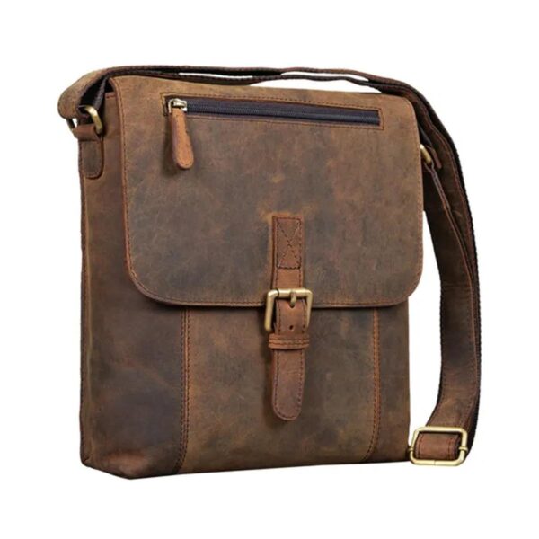 Men’s Retro Messenger Colorado Brown Leather Bag - Image 6