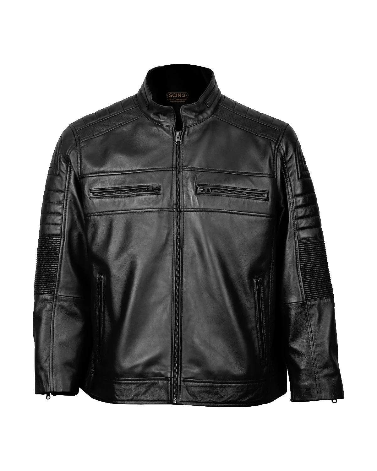 Shawn Classic Cafe Racer Leather Jacket