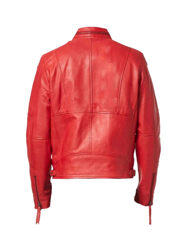 Mike Classic Biker Leather Jacket - Image 4