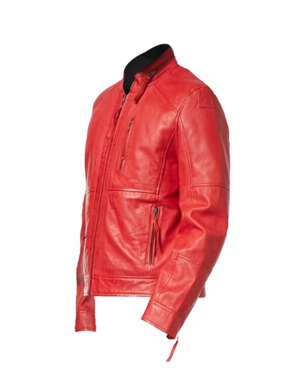 Mike Classic Biker Leather Jacket - Image 3