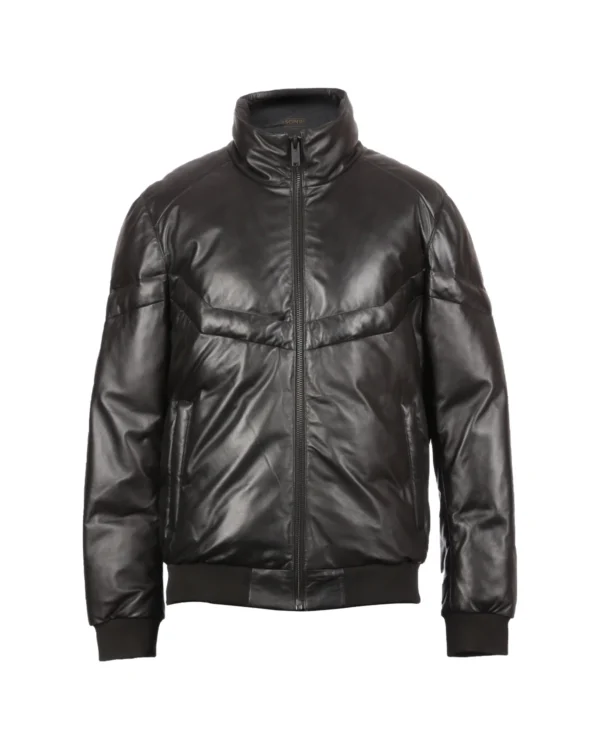 Owen Bomber Leather Puffer Jacket