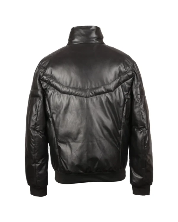 Owen Bomber Leather Puffer Jacket - Image 3